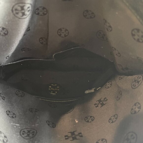 Tory Burch Whipstitch Pebbled Leather Foldover Crossbody Bag - Black - Preowned - Picture 7 of 8